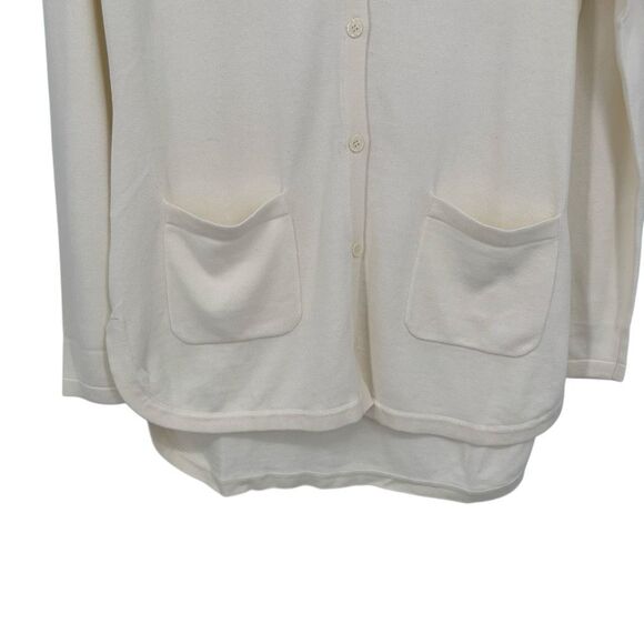 Isaac Mizrahi Live Cream Button Front Cardigan Sweater with Pockets Small NOWT - Picture 4 of 8